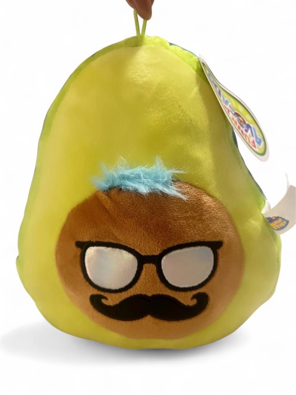 Funky Avocado Plush Pillow with Mustache Pit